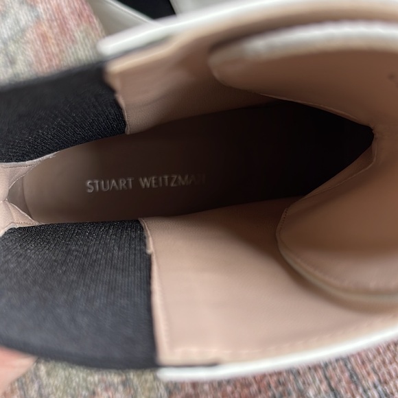 STUART WEITZMAN Lodge Zip Leather Bootie in White - Picture 5 of 9